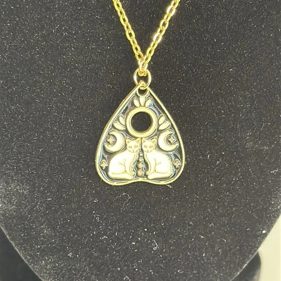 Gold Cat Planchette Necklace - Picture 2 of 2